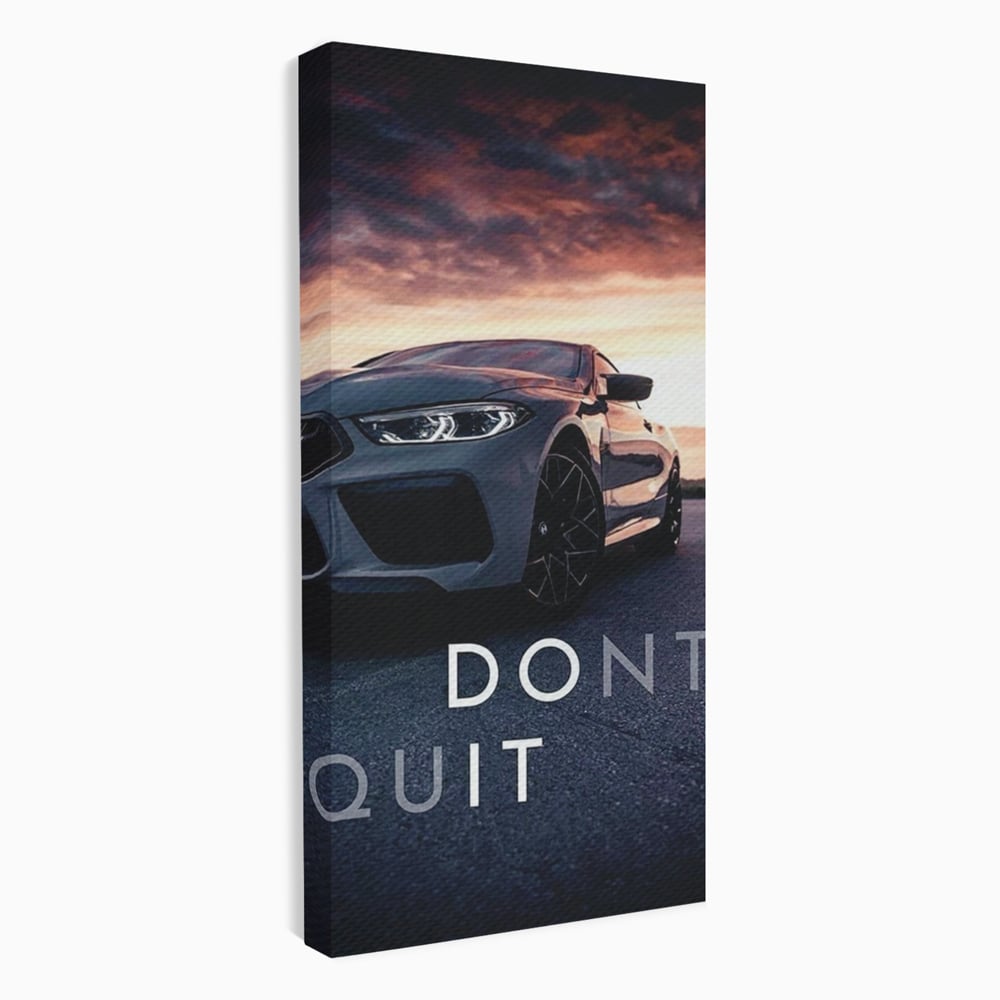 Tablou canvas cu tablou canvas cu masina sport si mesaj, fara rama, pe sasiu de lemn
